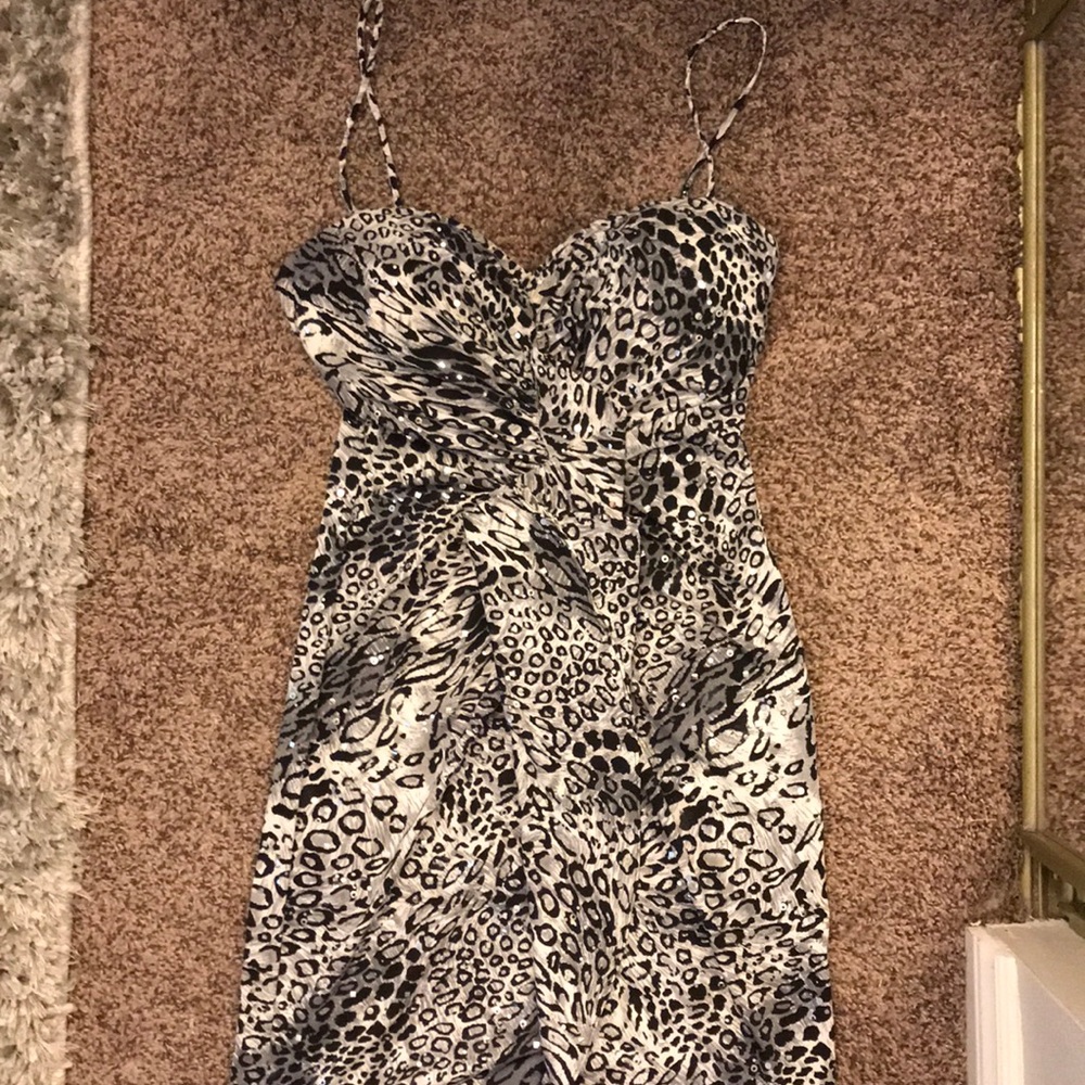 Leopard/zebra sequin dress